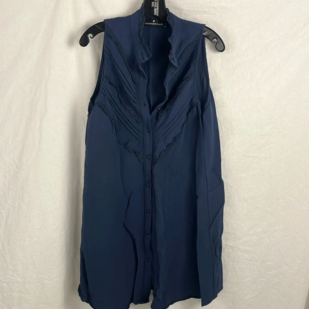 Pomader place blue sleeveless dress Dutton - Picture 2 of 6